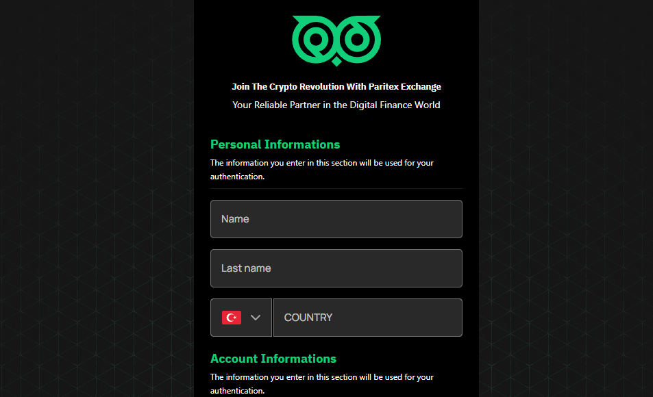 регистрация на Paritex регистрация на Paritex